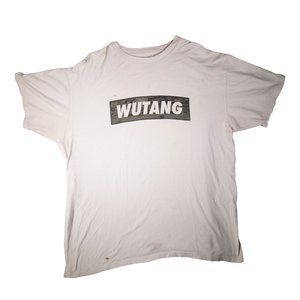 Wutang Clan White T-shirt, Men's Size Large, Olive/Black Logo Shirt, Vintage